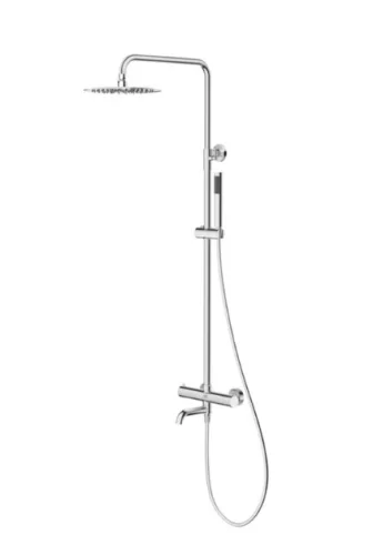 Zuhanyszett, Tboss Fly termosztátos zuhanyoszlop, 3 funkciós, kádtöltő csaptelep, króm