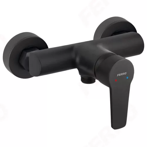 Zuhany csaptelep, Ferro Ritto Black zuhany csaptelep zuhanyszett nélkül, fekete BTR7BL