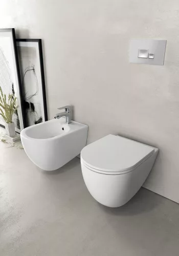 Bidé, Sapho Isvea Infinity fali bidé 36,5x53 cm, matt fehér 10NF41001-2L