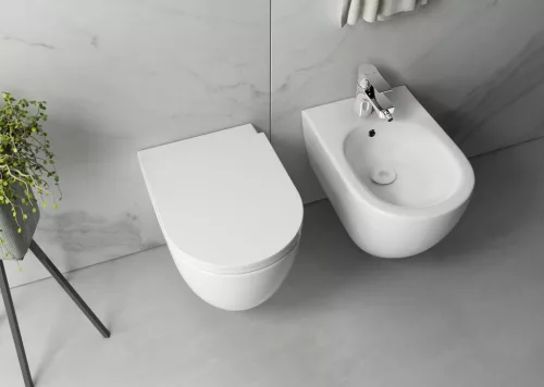 Bidé, Sapho Isvea Infinity fali bidé 36,5x53 cm, matt fehér 10NF41001-2L