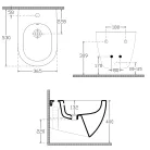 Bidé, Sapho Isvea Infinity fali bidé 36,5x53 cm, matt fehér 10NF41001-2L