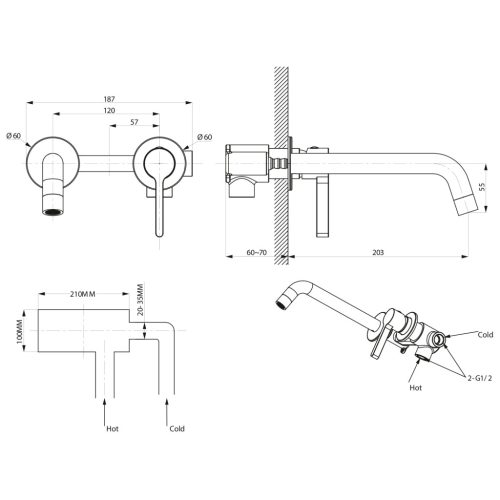 Falba süllyesztett csaptelep, Sapho Iconic mosdó csaptelep, króm AF008