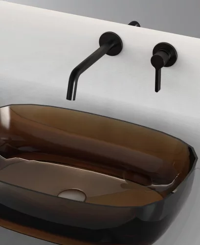 Falba süllyesztett csaptelep, Sapho Iconic mosdó csaptelep, matt fekete AF008B