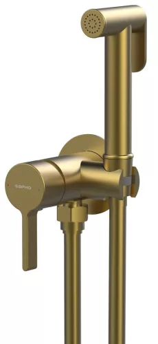 Falba süllyesztett csaptelep, Sapho Iconic csaptelep bidé zuhannyal, matt arany AF040GB