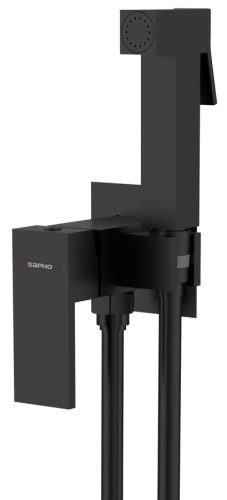 Falba süllyesztett csaptelep, Sapho Cubemix csaptelep bidé zuhannyal, matt fekete CM040B