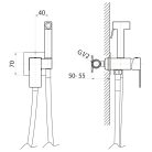 Falba süllyesztett csaptelep, Sapho Cubemix csaptelep bidé zuhannyal, matt fekete CM040B