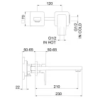 Falba süllyesztett csaptelep, Sapho Tursi falba süllyesztett csaptelep, króm TI018