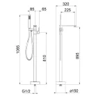 Kádtöltő csaptelep, Sapho Tursi szabadonálló csaptelep, króm TI021