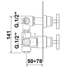 Falba süllyesztett csaptelep, Sapho Trax falba süllyesztett, 2 irányú, króm TMAQ052