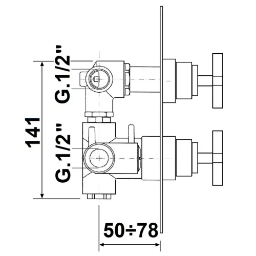 Falba süllyesztett csaptelep, Sapho Trax falba süllyesztett, 2 irányú, króm TMAQ052