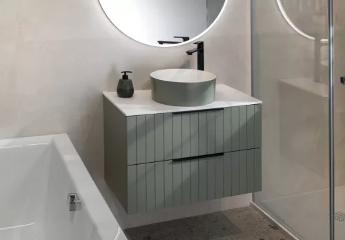 Mosdó, Sapho Thin pultra szerelhető rockstone mosdó, 38 cm, verde/matt fehér WN548-44