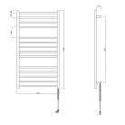 Egyenes radiátor, Sapho Redondo elektromos törölközőszárító 63x116 cm,130 W,fekete ER230BV