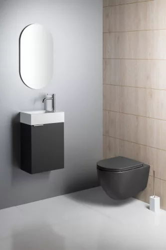 WC, Sapho Isvea Infinity Rimless fali wc 36,5x53 cm, antracit 10NF02004-2C