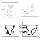 WC, Sapho Isvea Infinity Rimless fali wc 36,5x53 cm, antracit 10NF02004-2C