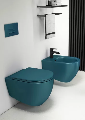 WC, Sapho Isvea Infinity Rimless fali wc 36,5x53 cm, benzin zöld 10NF02004-2P