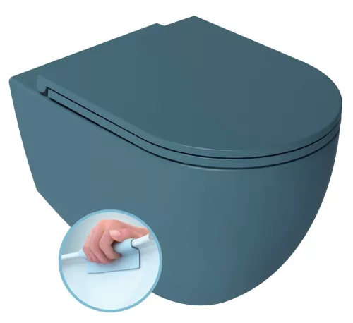 WC, Sapho Isvea Infinity Rimless fali wc 36,5x53 cm, benzin zöld 10NF02004-2P