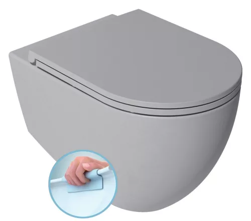 WC, Sapho Isvea Infinity Rimless fali wc 36,5x53 cm, szürke 10NF02004-2V
