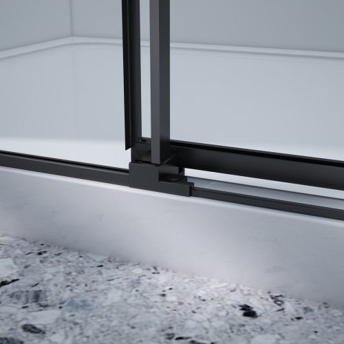 Zuhanyajtó, Sapho Gelco Dragon tolóajtó matt fekete/transzparent 100 cm GD4210B