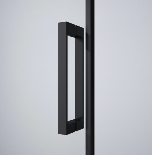 Zuhanyajtó, Sapho Gelco Dragon tolóajtó matt fekete/transzparent 80 cm GD4280B