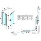 Zuhanyajtó, Sapho Gelco Dragon tolóajtó matt fekete/transzparent 80 cm GD4280B