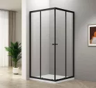 Zuhanykabin, Aqualine Agga Black zuhanykabin 80x80 matt fekete/transzparent BLF808