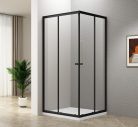 Zuhanykabin, Aqualine Agga Black zuhanykabin 90x90 matt fekete/transzparent BLF909