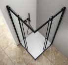 Zuhanykabin, Aqualine Agga Black zuhanykabin 90x90 matt fekete/transzparent BLF909