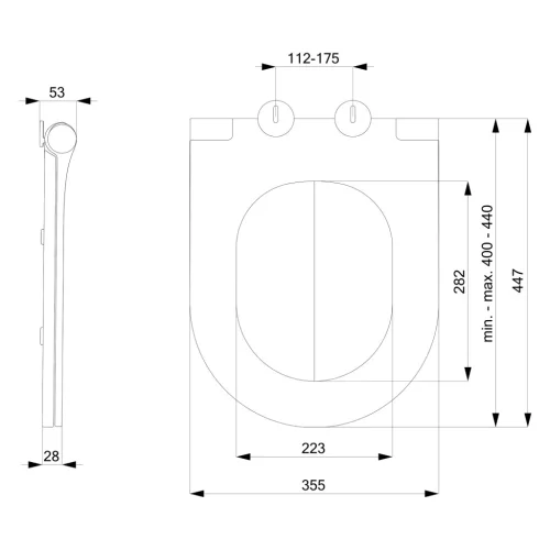 WC tető, Sapho Avva slim wc ülőke, soft-close, matt kék 100787-107