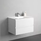 Alsó szekrény, Sanotechnik Cube 70 függesztett bútorszett, üvegmosdóval, fehér 08333