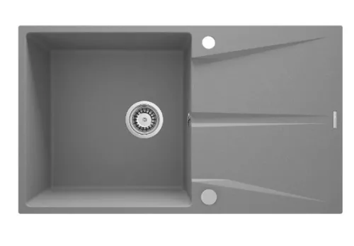 Mosogatótálca, Deante Corio 1 medencés csepegtetővel, gránit mosogató, metálszürke ZRC_S11A