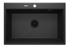 Mosogatótálca, Deante Eridan 1 medencés, gránit mosogató, grafit metál ZQE_G103