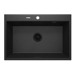   Mosogatótálca, Deante Eridan 1 medencés, gránit mosogató, grafit metál ZQE_G103