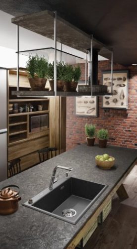 Mosogatótálca, Deante Eridan 1 medencés, gránit mosogató, grafit metál ZQE_G103