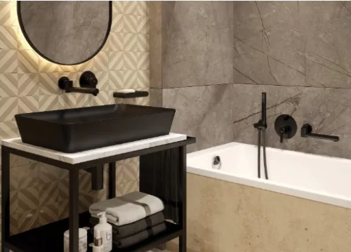 Falba süllyesztett csaptelep, Deante Arnika zuhany csaptelep zuhanyváltó nélkül,fekete BQA_N44L