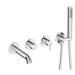   Falba süllyesztett csaptelep, Deante Silia kádtöltő csaptelep zuhanyszettel, króm BQS_018P