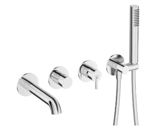 Falba süllyesztett csaptelep, Deante Silia kádtöltő csaptelep zuhanyszettel, króm BQS_018P