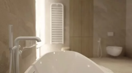 Kádtöltő csaptelep, Deante Silia kádtöltő csaptelep, szabadonálló, zuhanyszettel, fehér BQS_A17M