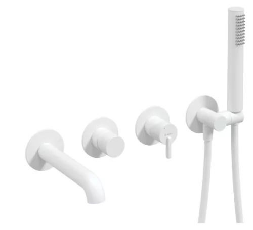 Falba süllyesztett csaptelep, Deante Silia kádtöltő csaptelep 4 lyukas, fehér BQS_A18P