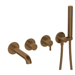   Falba süllyesztett csaptelep, Deante Silia kádtöltő csaptelep, szálcsiszolt bronz BQS_C18P