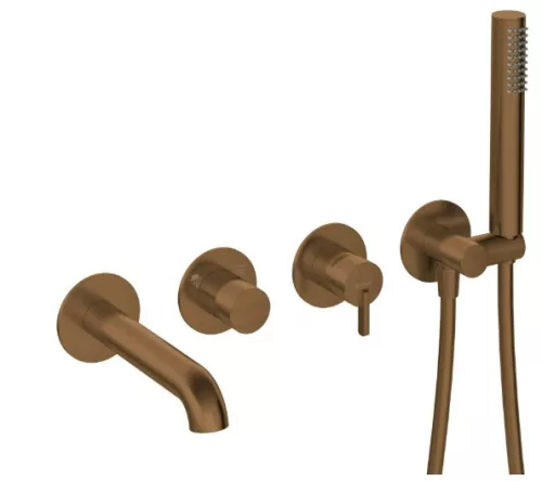 Falba süllyesztett csaptelep, Deante Silia kádtöltő csaptelep, szálcsiszolt bronz BQS_C18P