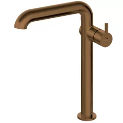   Mosdó csaptelep, Deante Silia magas, szögletes kifolyóval, szálcsiszolt bronz BQS_C24K