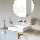 Falba süllyesztett csaptelep, Deante Silia mosdó csaptelep, szálcsiszolt bronz, BQS_C54L