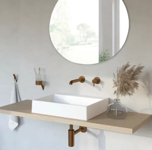 Falba süllyesztett csaptelep, Deante Silia mosdó csaptelep, szálcsiszolt bronz, BQS_C54L