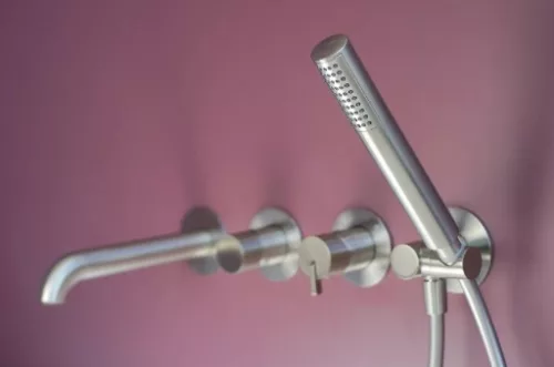 Falba süllyesztett csaptelep, Deante Silia kádtöltő csaptelep, szálcsiszolt acél BQS_F18P