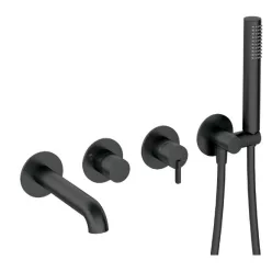   Falba süllyesztett csaptelep, Deante Silia kádtöltő csaptelep, 4 lyukas, fekete BQS_N18P