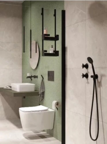 Falba süllyesztett csaptelep, Deante Temisto zuhany csaptelep,zuhanyváltóval, fekete BQT_N44P