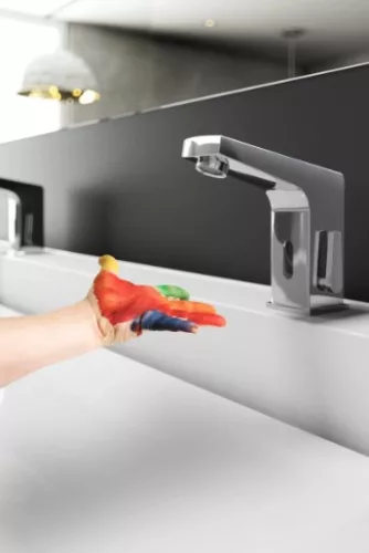 Infrás csaptelep, Deante Sensor érintés nélküli, hőmérséklet állítással, króm 230/6V BCH_029V