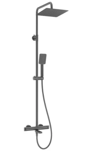 Zuhanyszett, Deante Therm esőztető fejzuhany, termosztatikus kádtöltő csaptelep,titanium NAC_D1HT