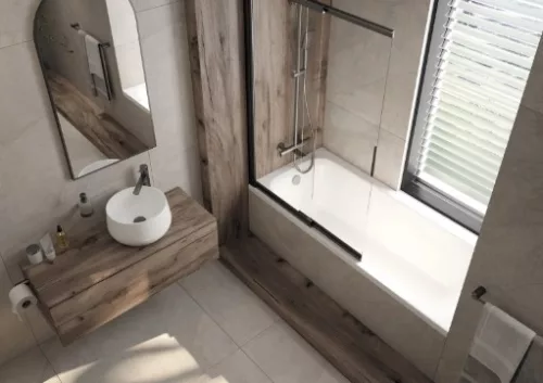 Zuhanyszett, Deante Therm esőztető fejzuhany, termosztatikus kádtöltő csaptelep,titanium NAC_D1HT