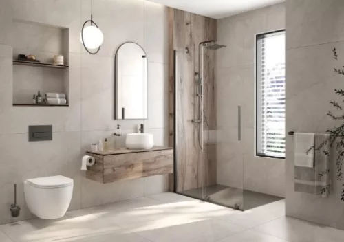 Zuhanyszett, Deante Therm esőztető fejzuhany, termosztatikus zuhany csaptelep,titanium NAC_D4HT